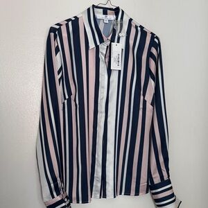 Jean Pierre Pink and Navy Striped Shirt